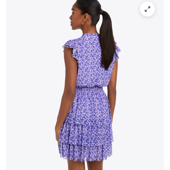 Draper James Alana Tiered Mini Dress in Stretch Mesh sz Small NWT - Picture 2 of 6